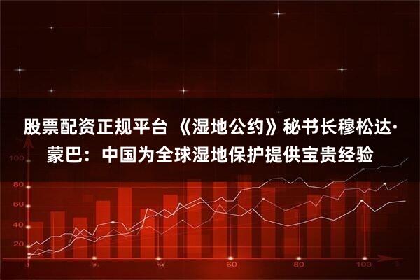 股票配资正规平台 《湿地公约》秘书长穆松达·蒙巴：中国为全球湿地保护提供宝贵经验