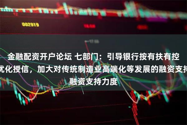 金融配资开户论坛 七部门：引导银行按有扶有控原则优化授信，加大对传统制造业高端化等发展的融资支持力度